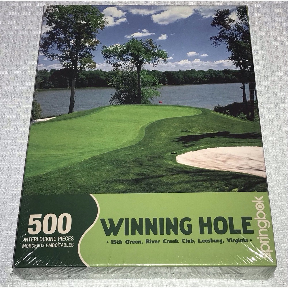 SPRINGBOK Golf Course Sealed 500pc Puzzle 15th Green River Creek Club LeesburgVA